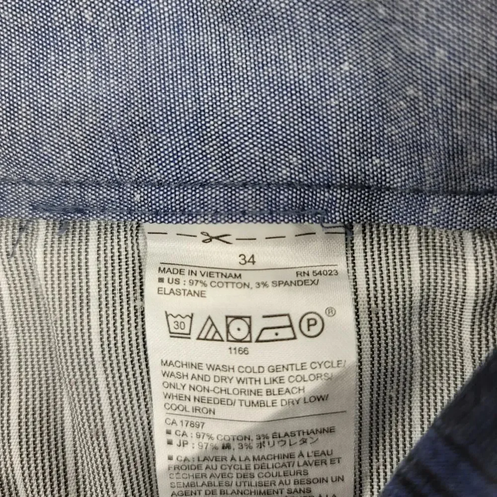 Banana Republic Shorts Mens 34 Blue Plaid Aiden Club Short Outdoors Faded Casual